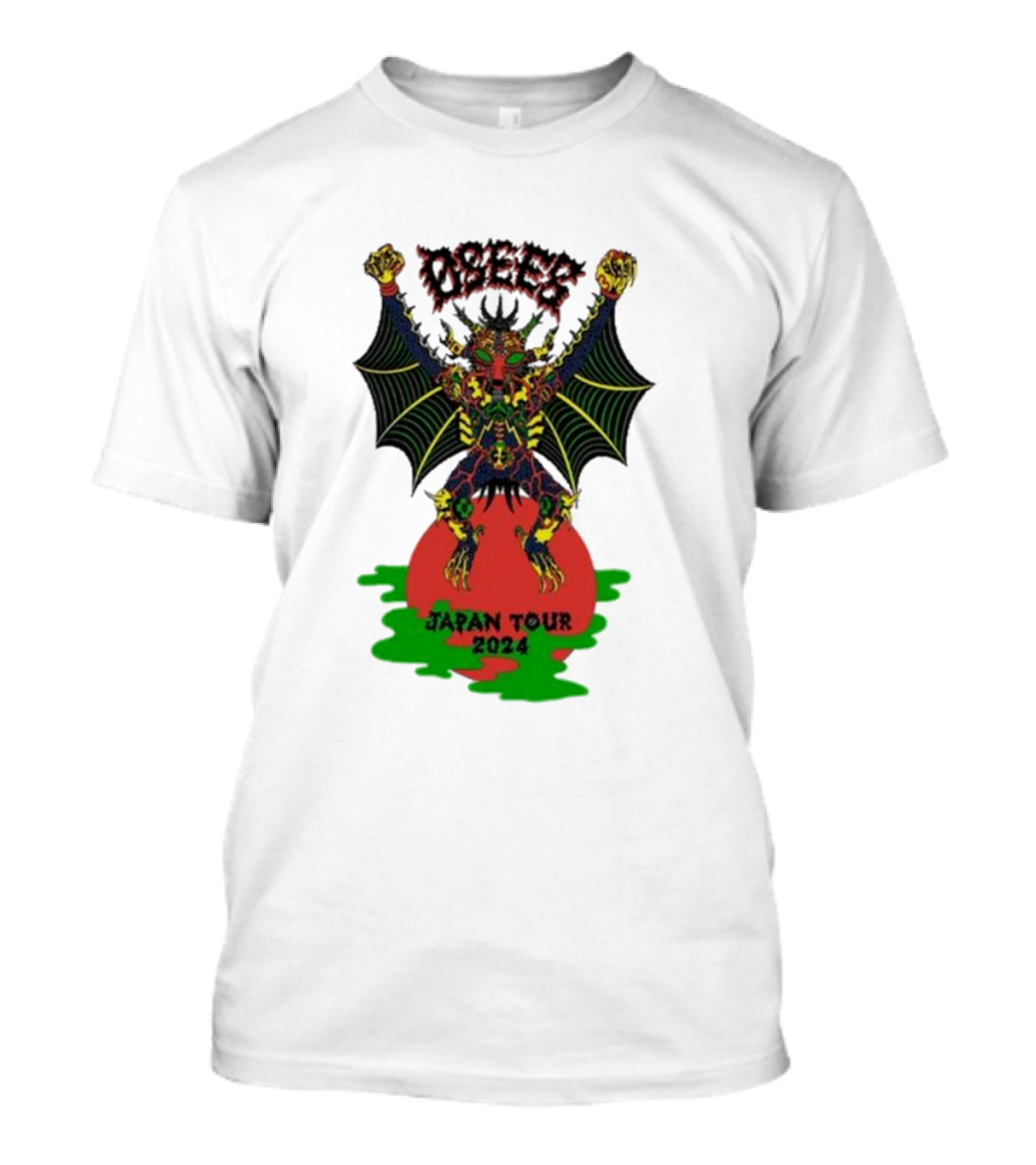 Osees 2024 Japan Tour Monster With Wings Over Rising Sun T-Shirt