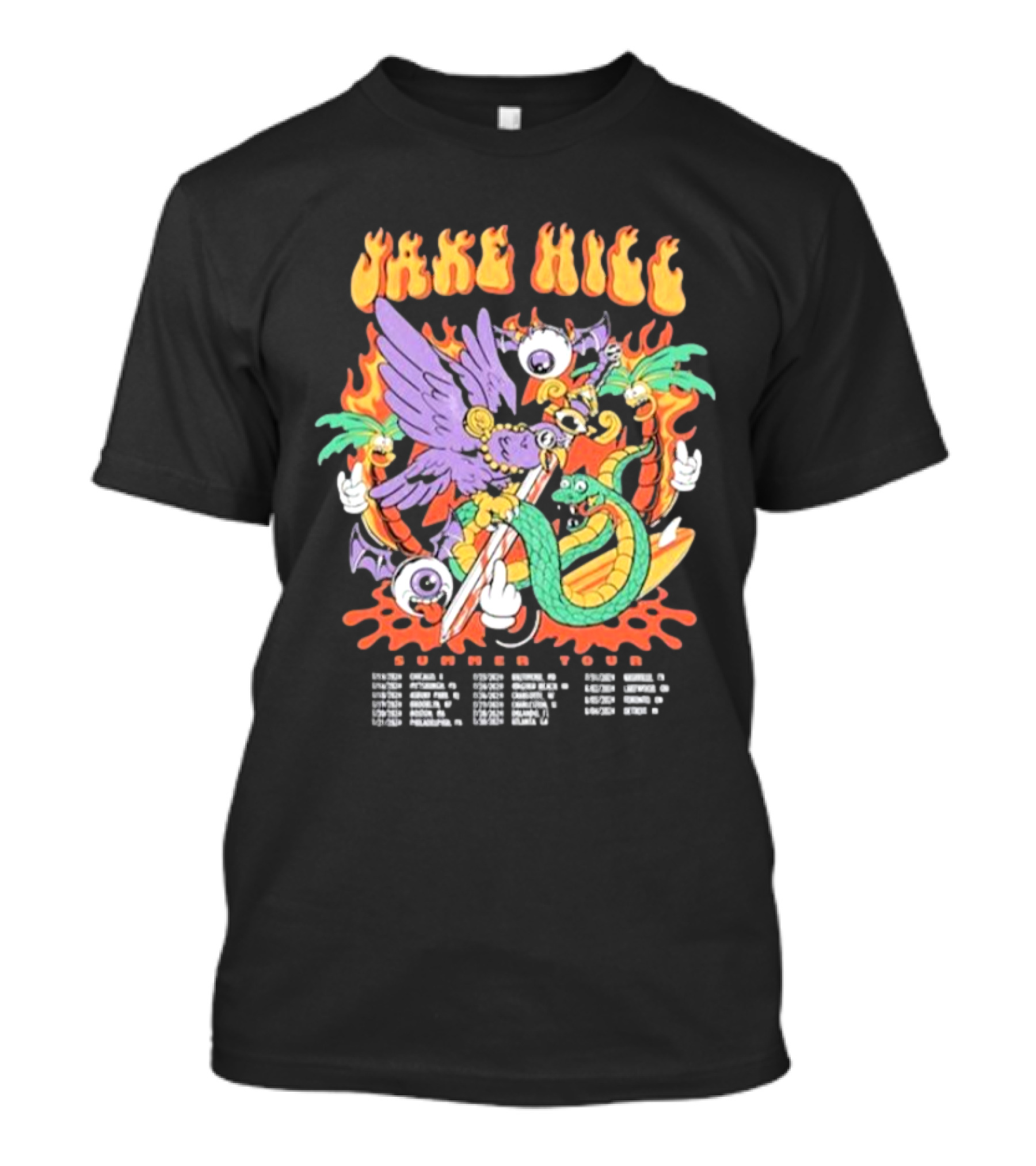 Jake Hill Tour Summer 2024 Psychedelic Creature Explosion T-Shirt
