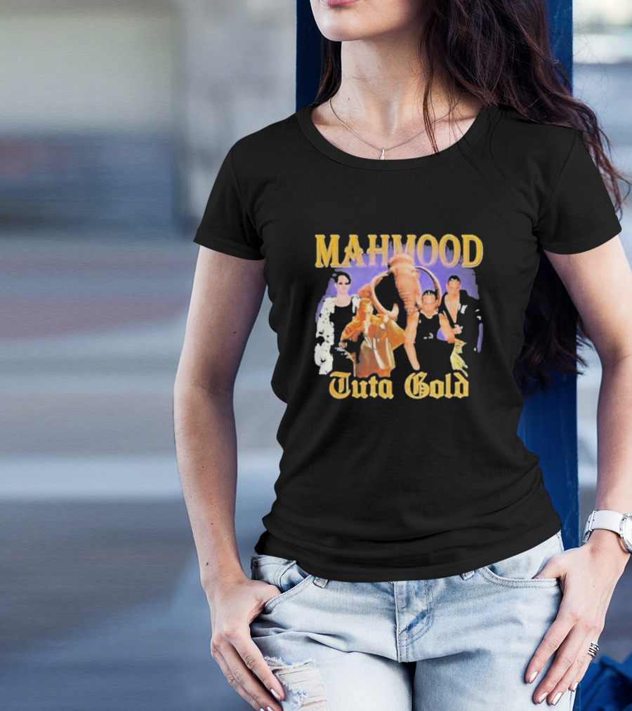 MAHMOOD Tuta Gold Elephant And Figures Collage T-Shirt