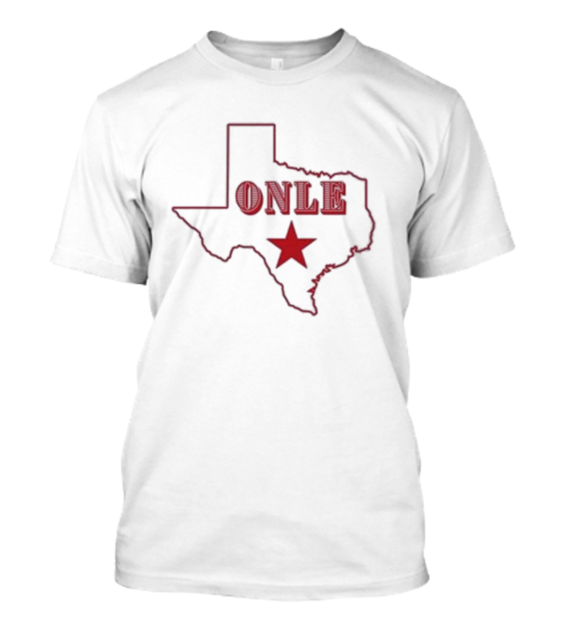 Onle Star Red Texas Outline T-Shirt