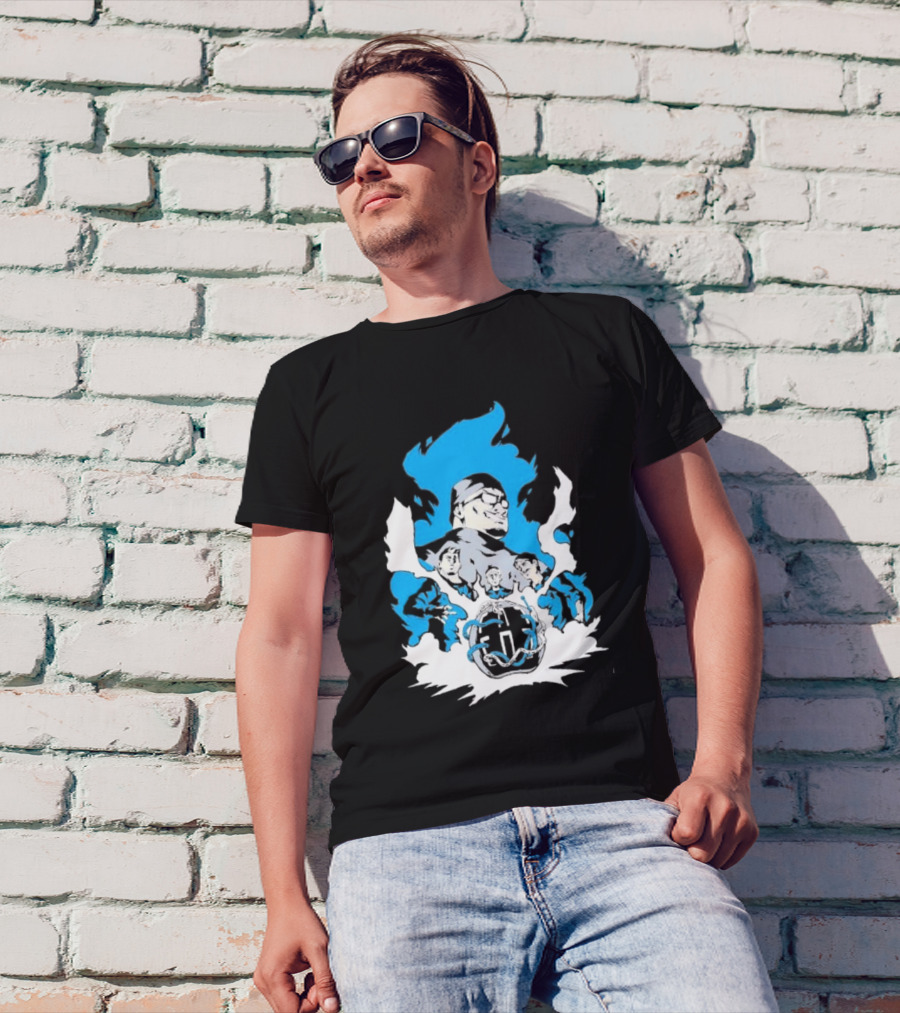 Mega64 Master Collection Featuring Iconic Characters And Explosive Blue T-Shirt