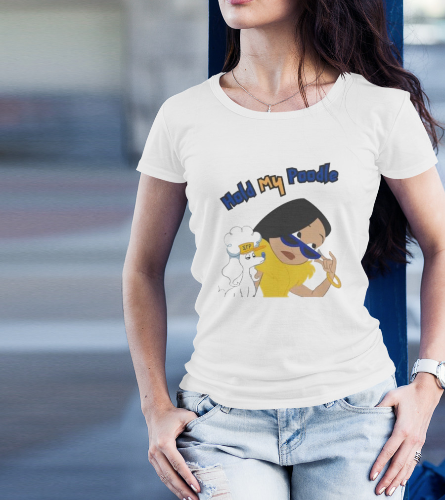 Hold My Poodle SGR Animated Character With Glasses T-Shirt