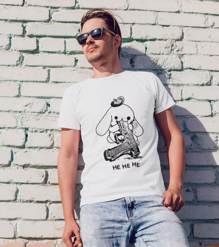 Cinnamoroll Sanrio He He He With Gun Bowler Hat T-Shirt