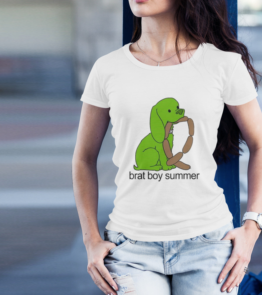 Brat Boy Summer Green Dog Sausage Chain T-Shirt