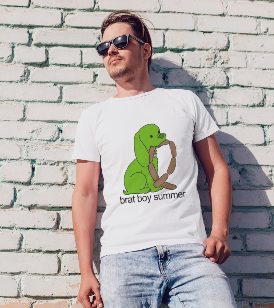 Brat Boy Summer Green Dog Sausage Chain T-Shirt