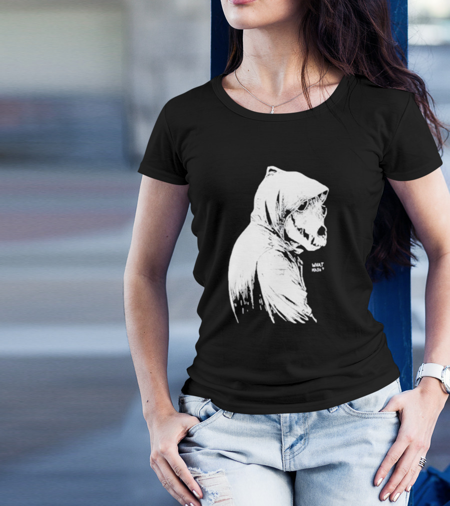 Massive Faceart What Mask Hooded Skull T-Shirt