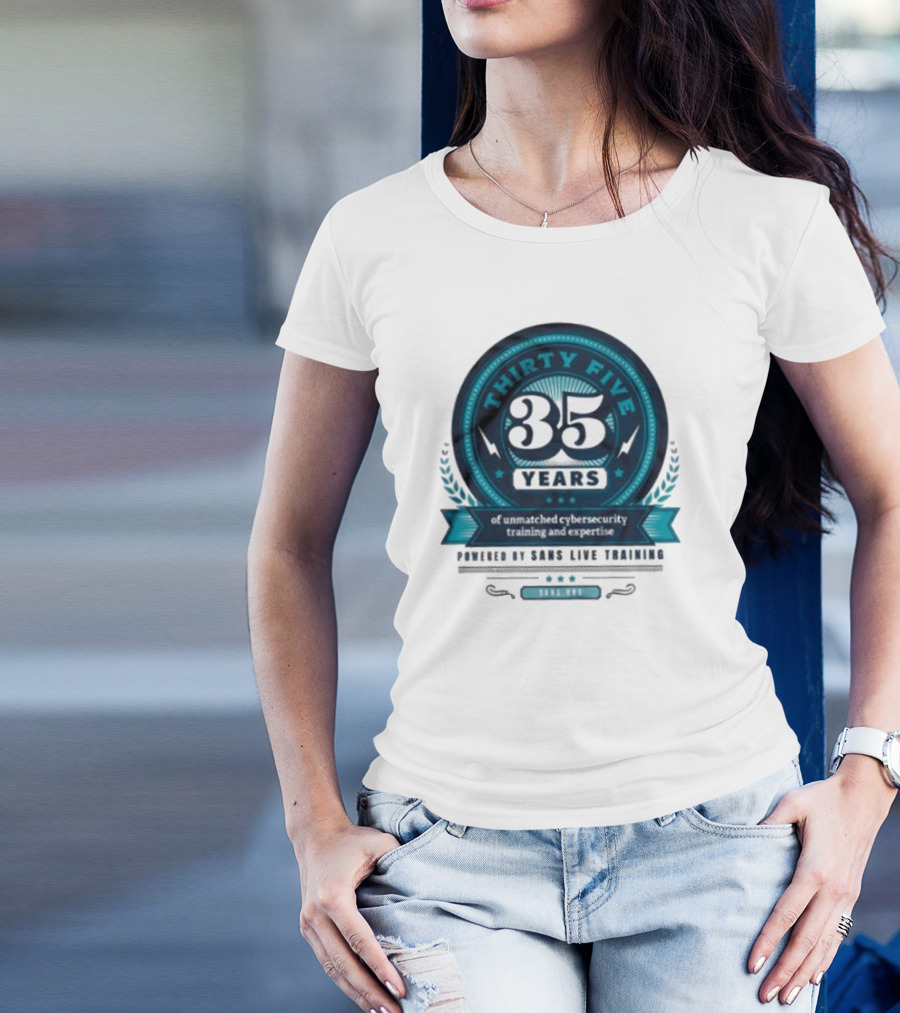 THIRTY FIVE 35 Years Of Unmatched Cybersecurity Training And Expertise Powered By SANS Live Training 100% OPC T-Shirt