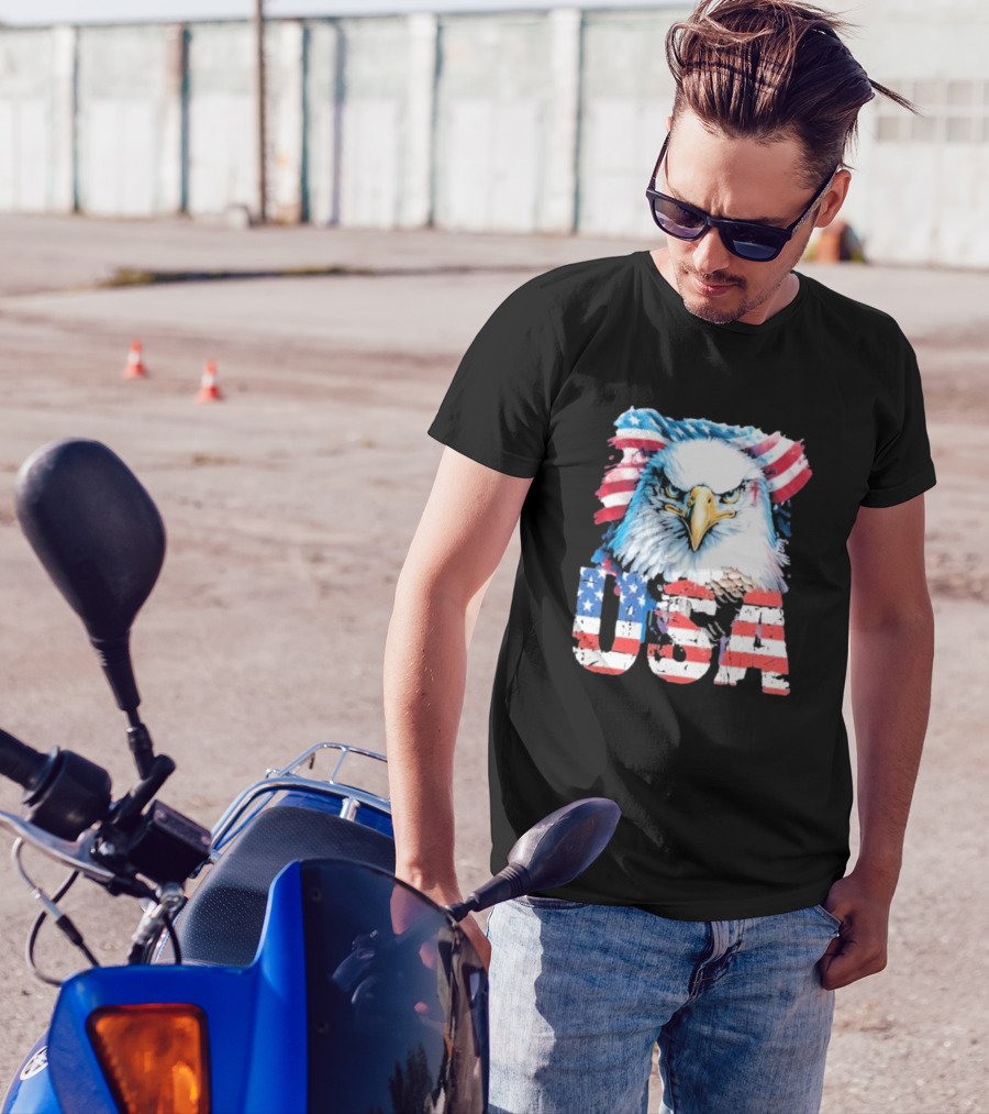 USA Patriot Eagle American Flag T-Shirt