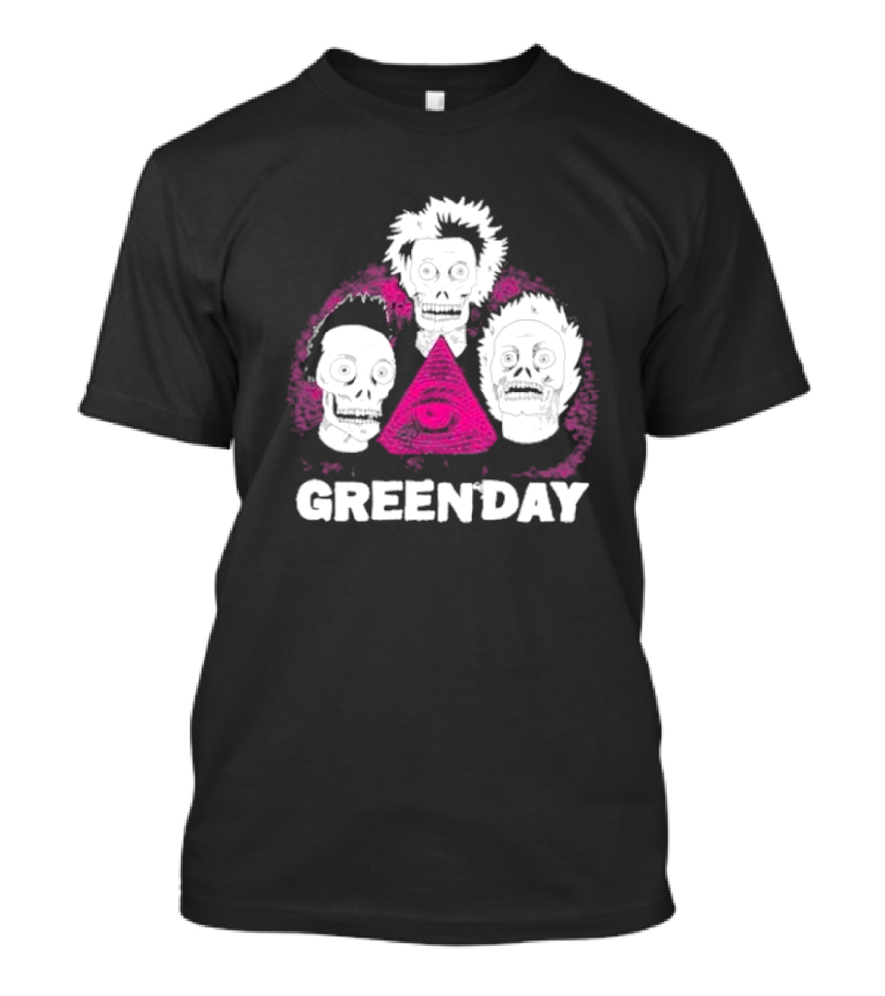 Green Day Skeletons Pink Eye Pyramid T-Shirt