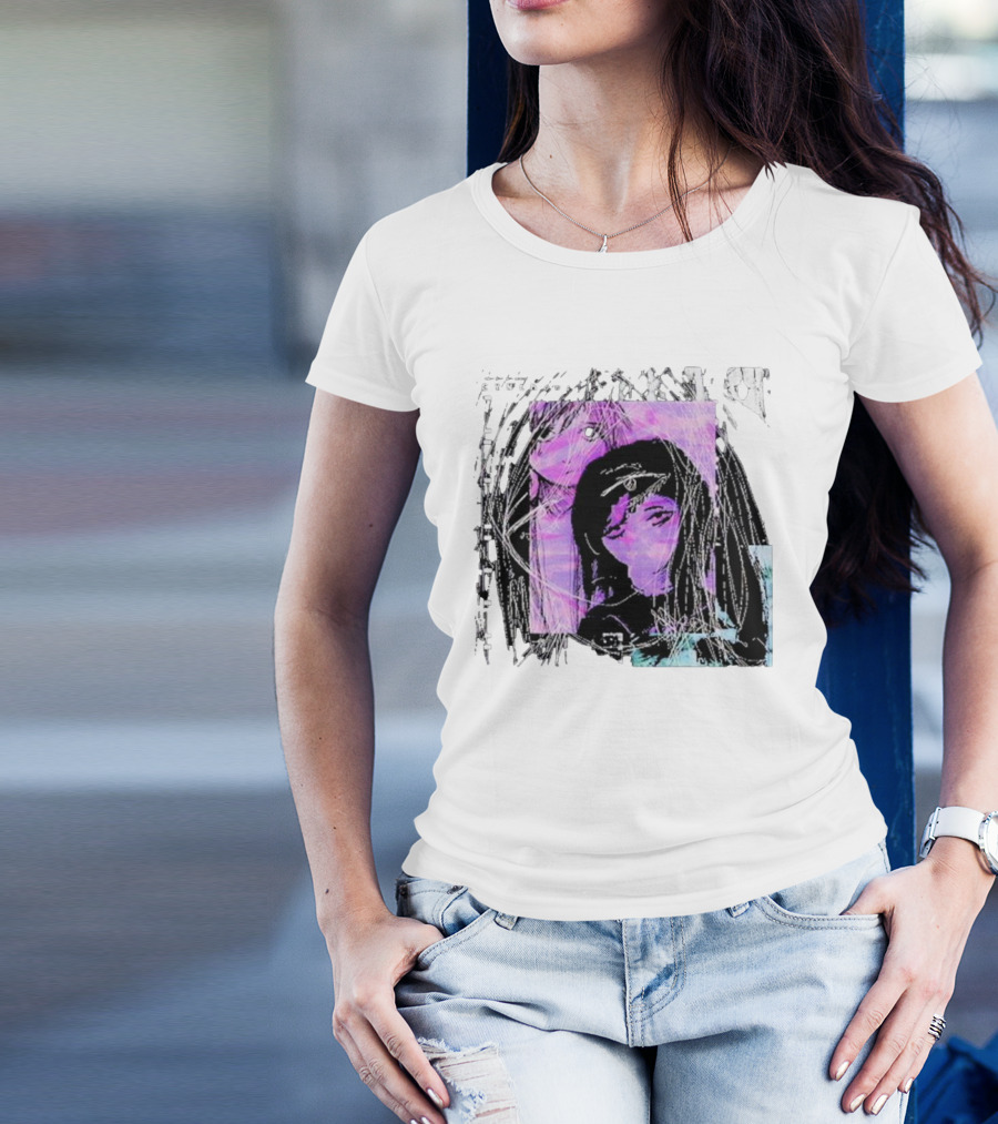 Cynthoni Sewerslvt Anime Aesthetic Purple Glitch T-Shirt