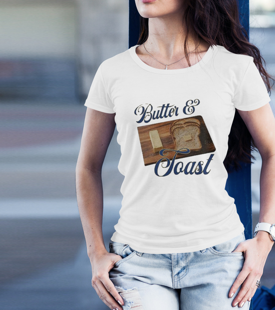 Middleclassfancy Butter And Toast Bread Slice With Butter Block T-Shirt