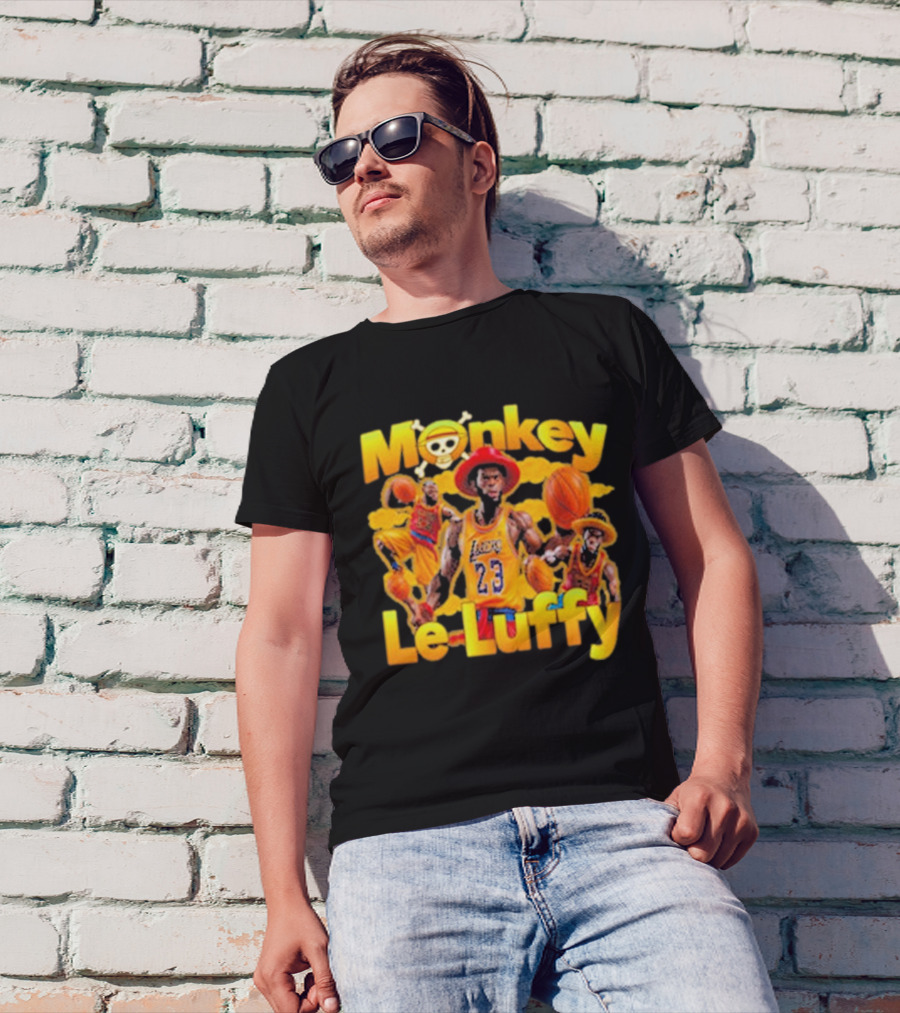 Monkey Le Luffy Lakers Basketball Crossbones Hat T-Shirt