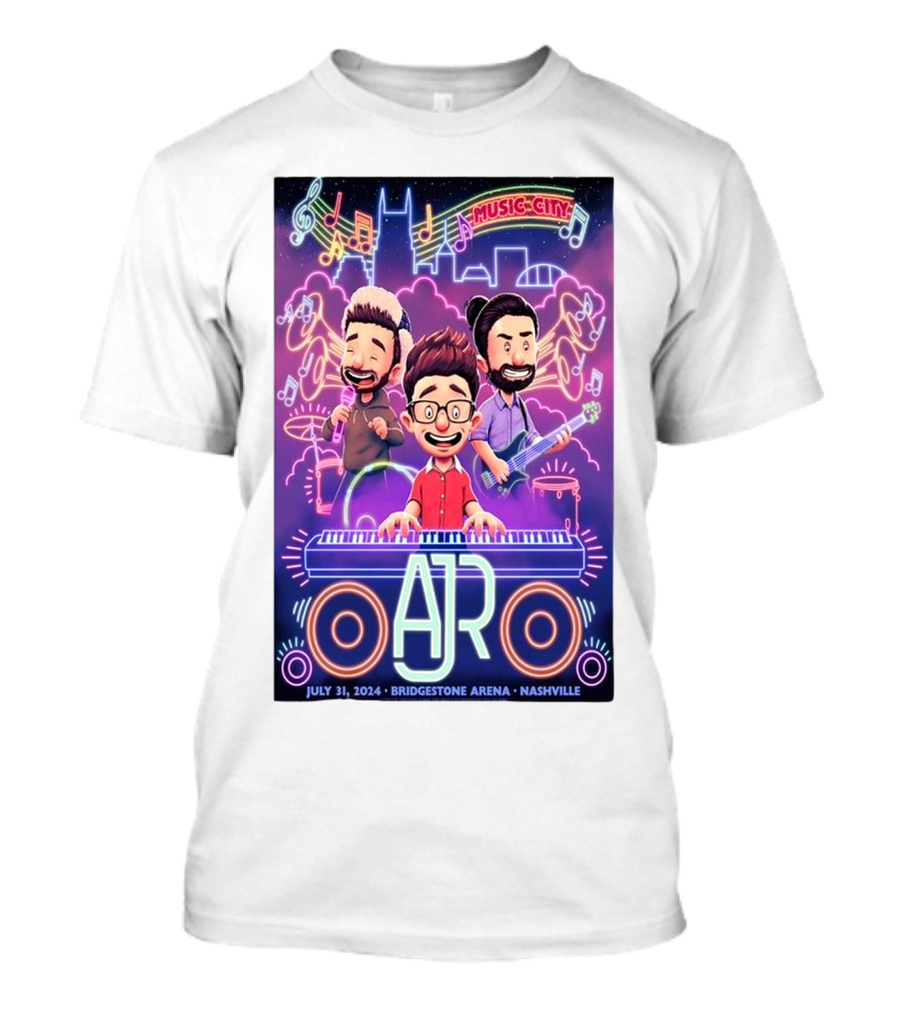 AJR Live At Bridgestone Arena Nashville July 31 2024 Music City Concert Event T-Shirt