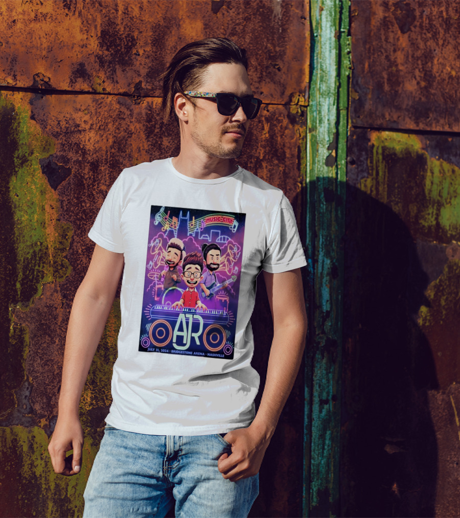 AJR Live At Bridgestone Arena Nashville July 31 2024 Music City Concert Event T-Shirt