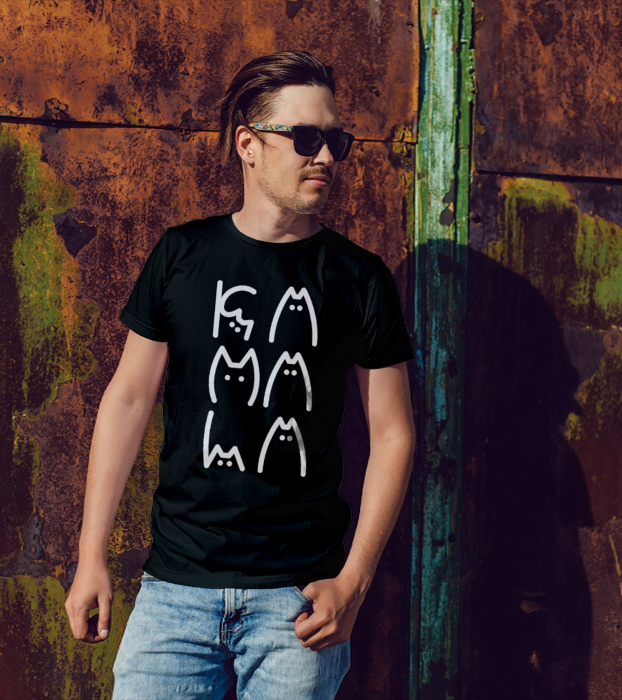 Kamala Cat Letter Font Iconic Cat Shapes T-Shirt