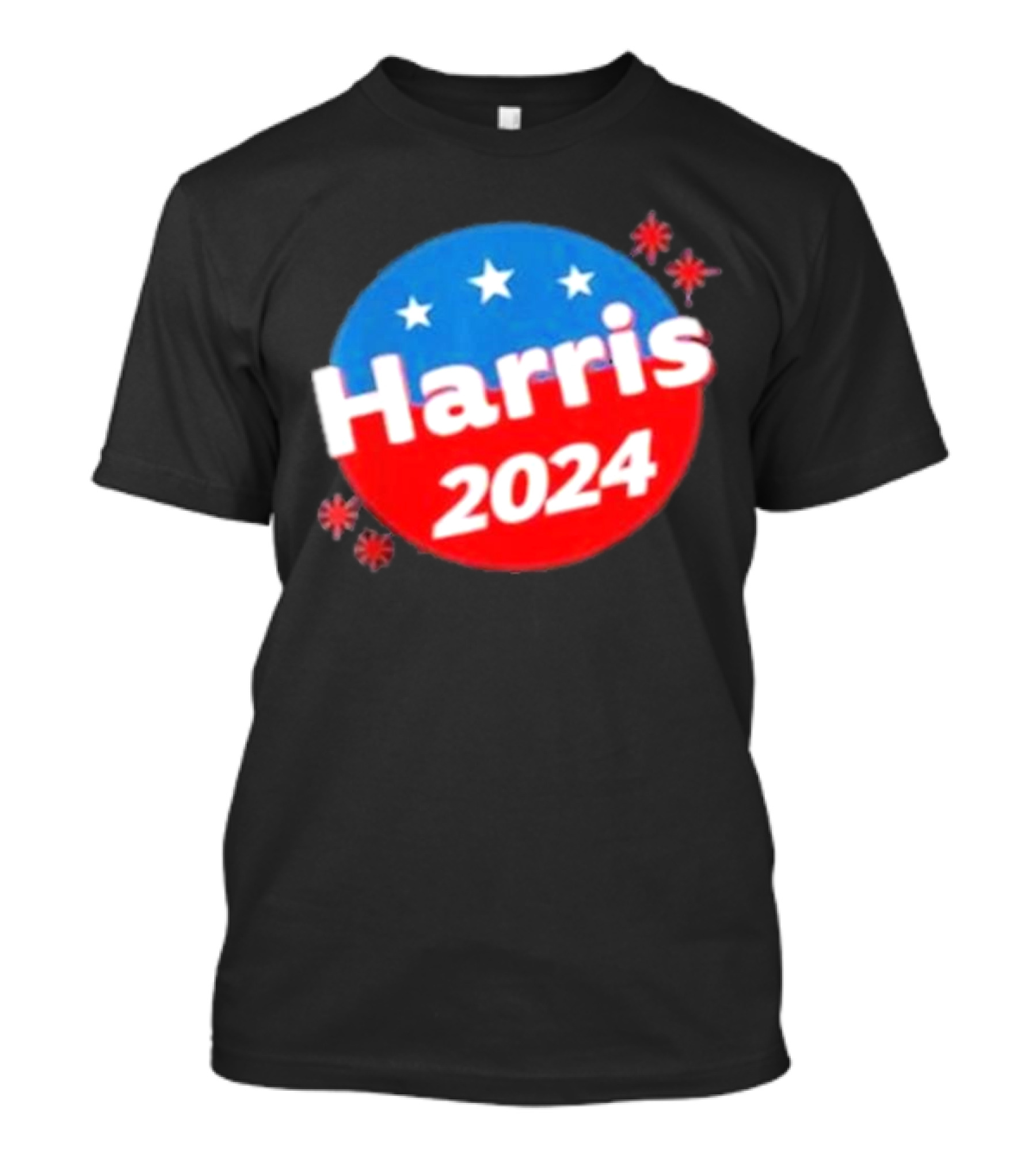 Harris 2024 US Election Campaign Stars Red And Blue Circle T-Shirt