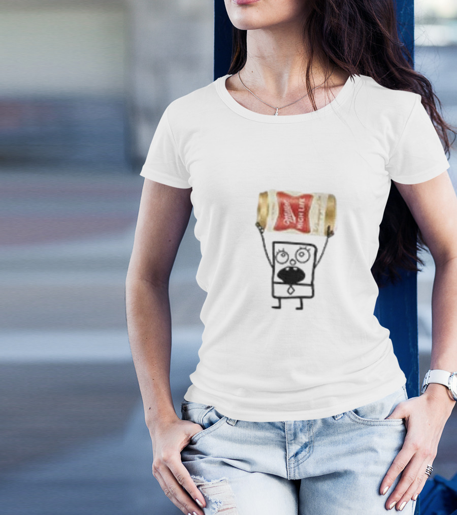 Miller High Life Doodlebob Holding Beer Can T-Shirt
