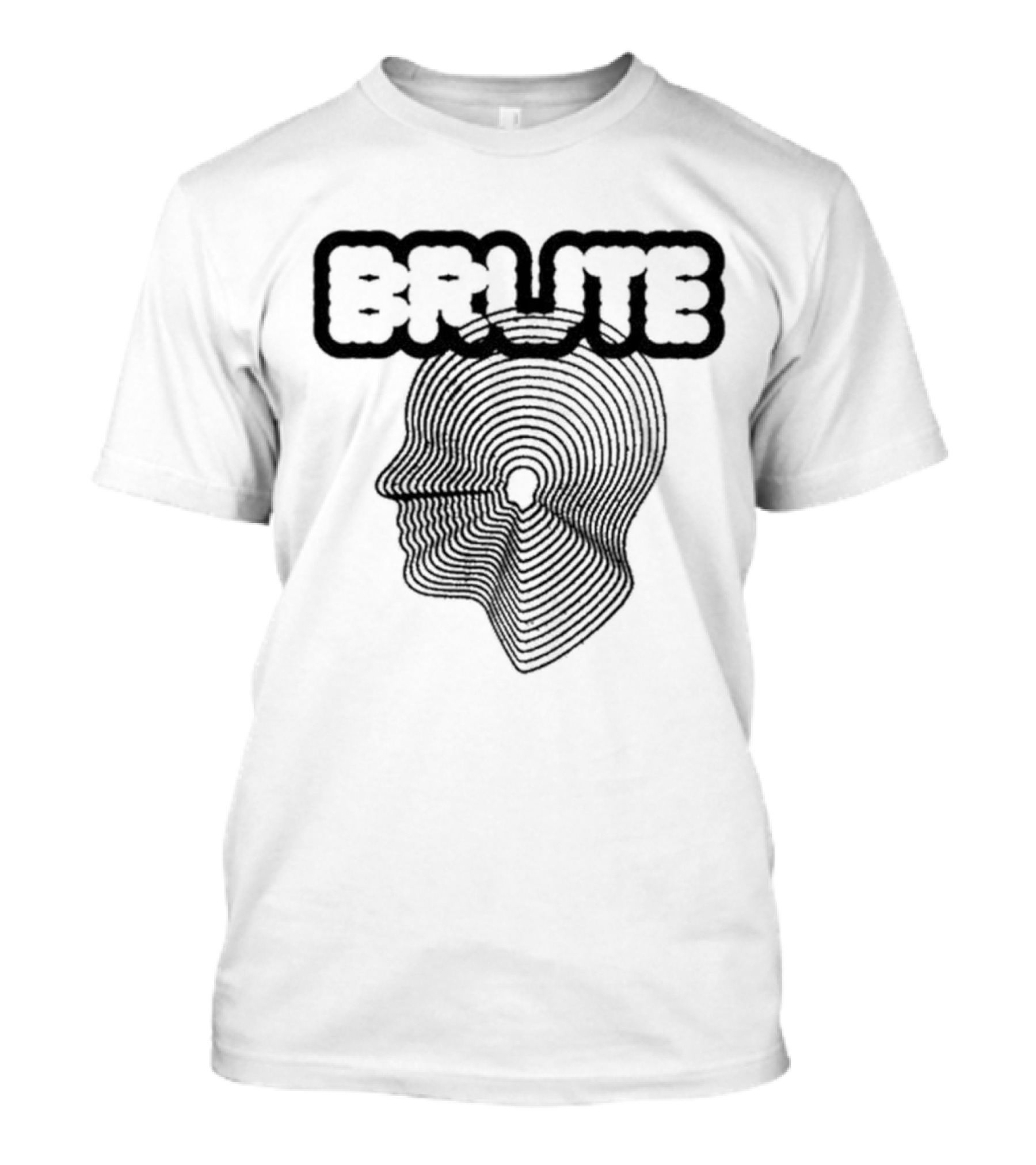 BRUTE New Big Head Groovy Text Profile T-Shirt