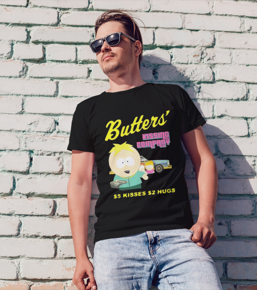 Butters' Kissing Company $5 Kisses $2 Hugs South Park Character T-Shirt