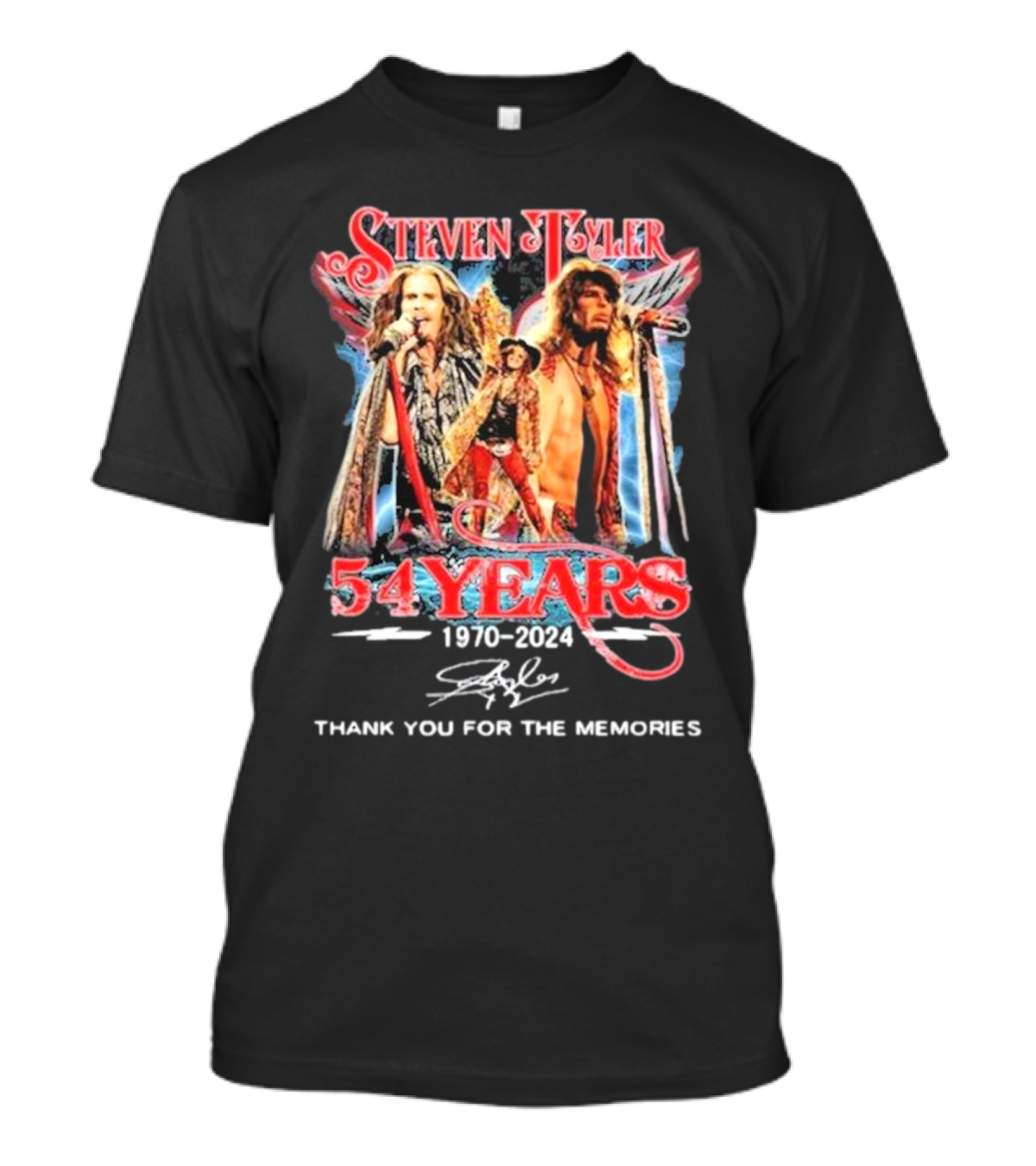 Steven Tyler 54 Years 1970-2024 Thank You For The Memories Signature T-Shirt