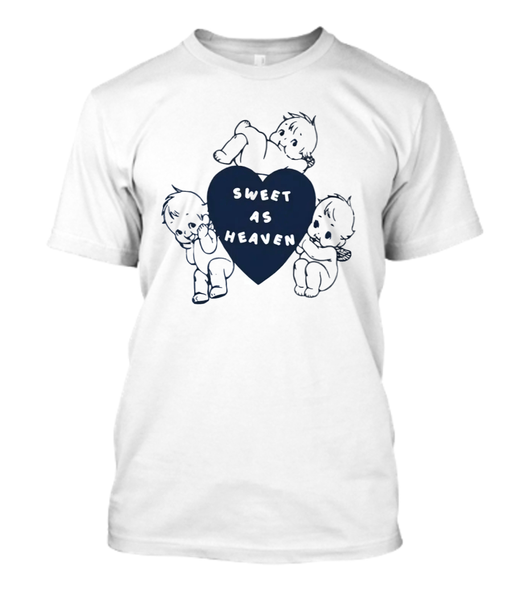 Sweet As Heaven Cherubs Blue Heart T-Shirt