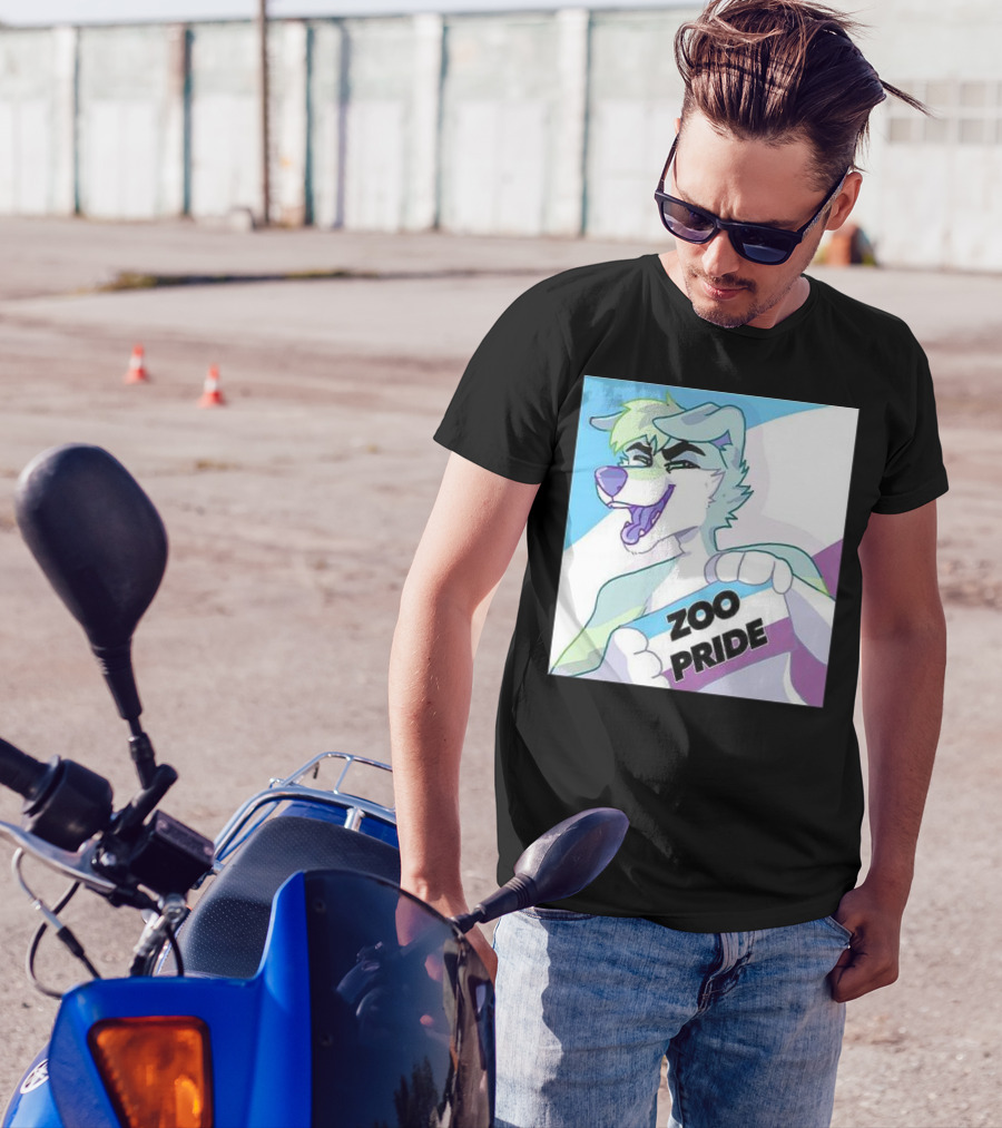 Zoo Pride Furry Character Holding Flag T-Shirt