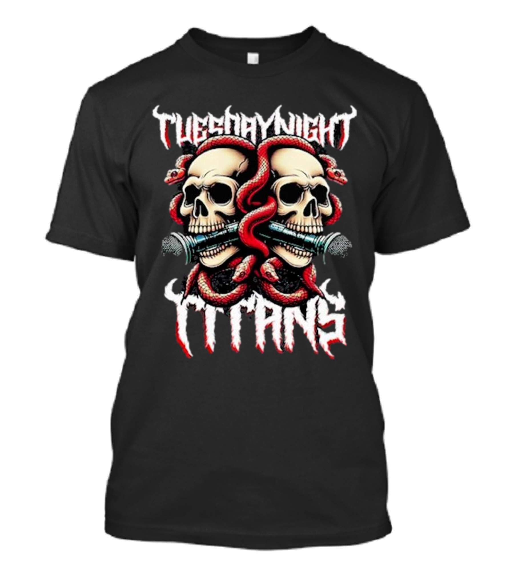 Tuesday Night Titans Jason Solomon Skull And Snake Microphones T-Shirt