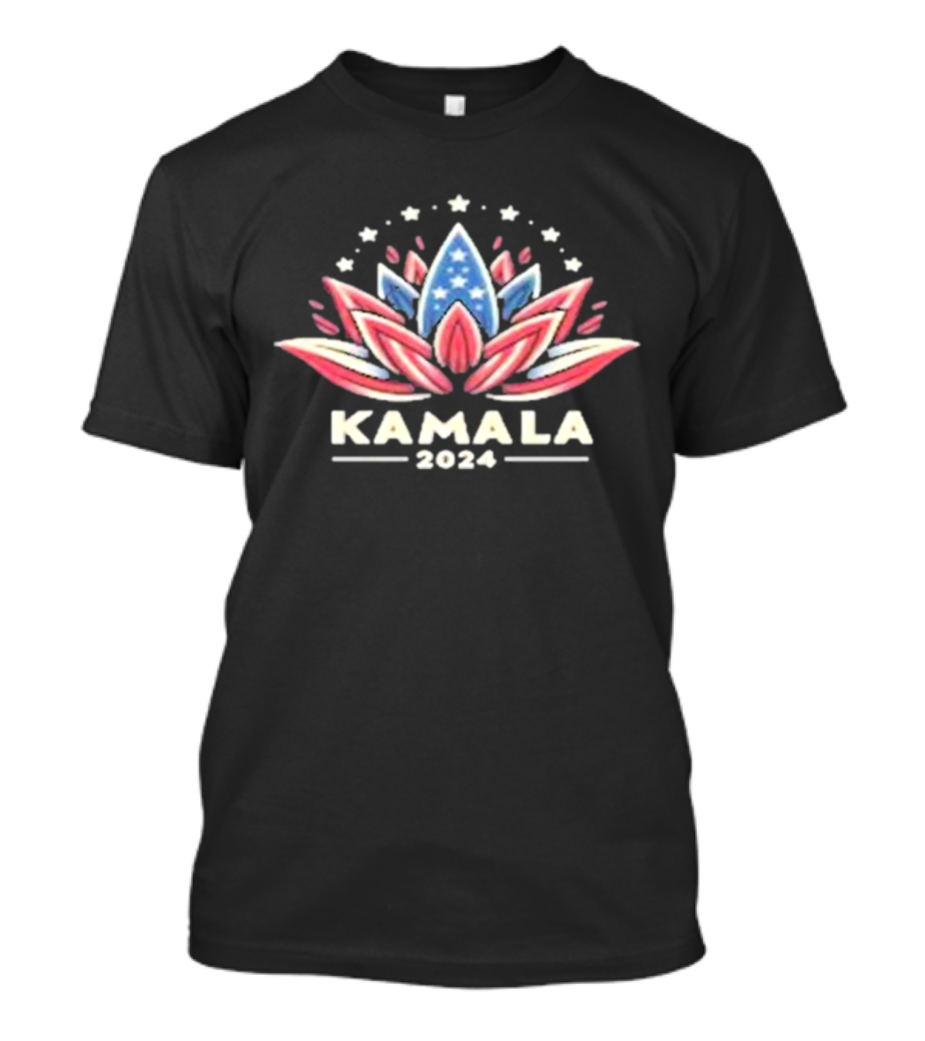 Kamala 2024 Patriotic Lotus Emblem With Stars T-Shirt