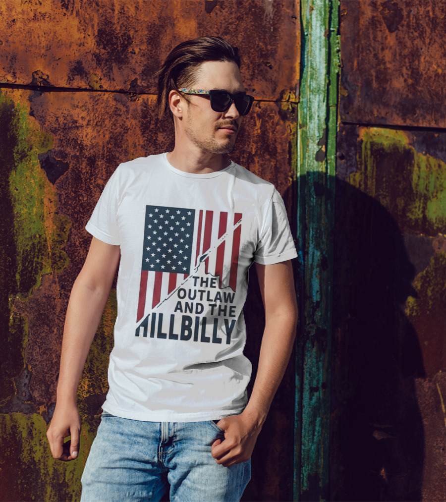 The Outlaw And The Hillbilly American Flag T-Shirt
