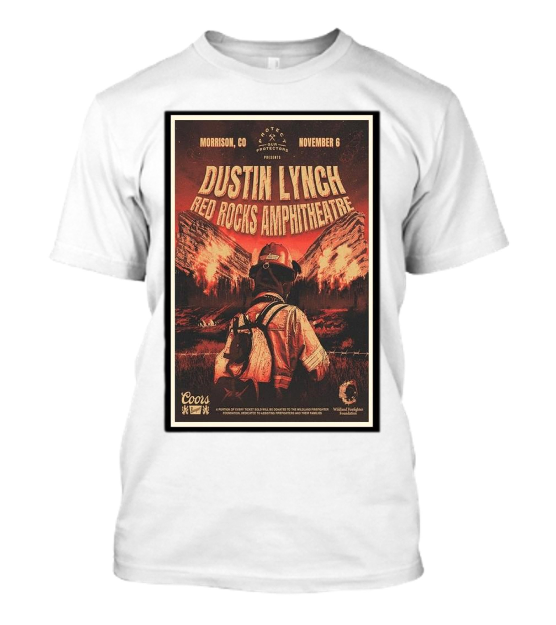 Dustin Lynch At Red Rocks Amphitheatre Morrison CO November 6 2024 Concert T-Shirt