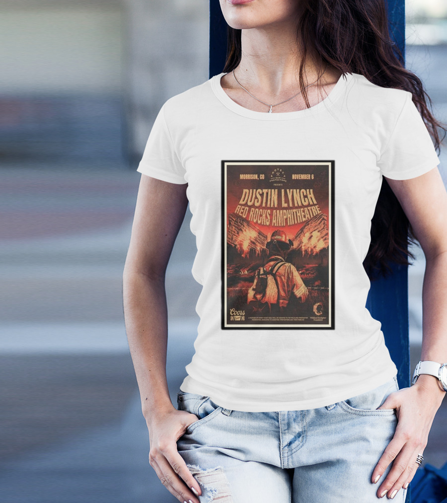 Dustin Lynch At Red Rocks Amphitheatre Morrison CO November 6 2024 Concert T-Shirt