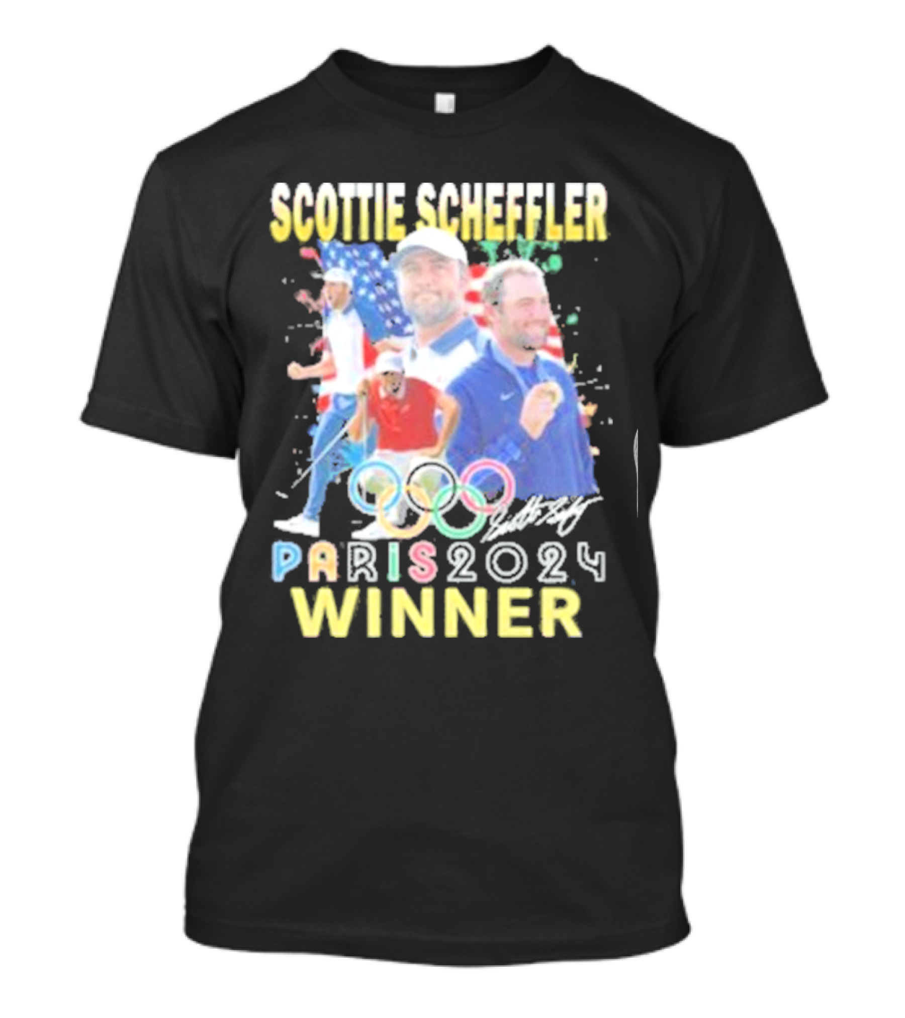 Scottie Scheffler USA Paris 2024 Olympic Winner T-Shirt