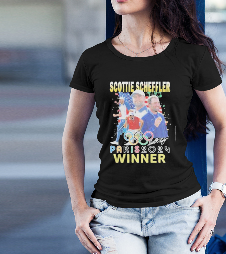 Scottie Scheffler USA Paris 2024 Olympic Winner T-Shirt