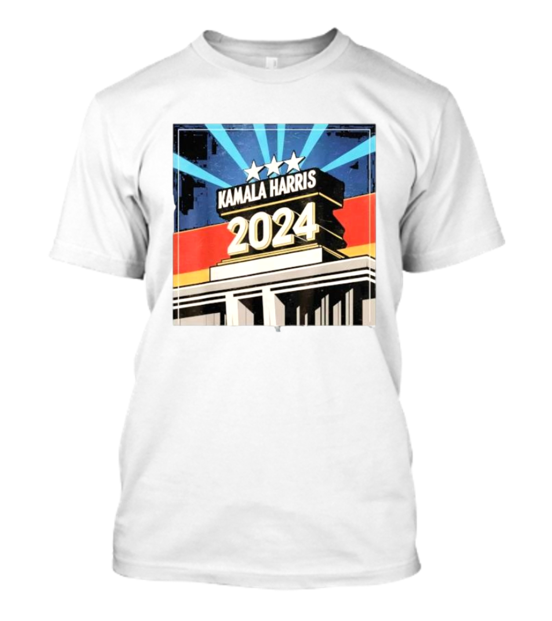 Kamala Harris 2024 Three Stars Retro Style Vote President Kamala Election T-Shirt