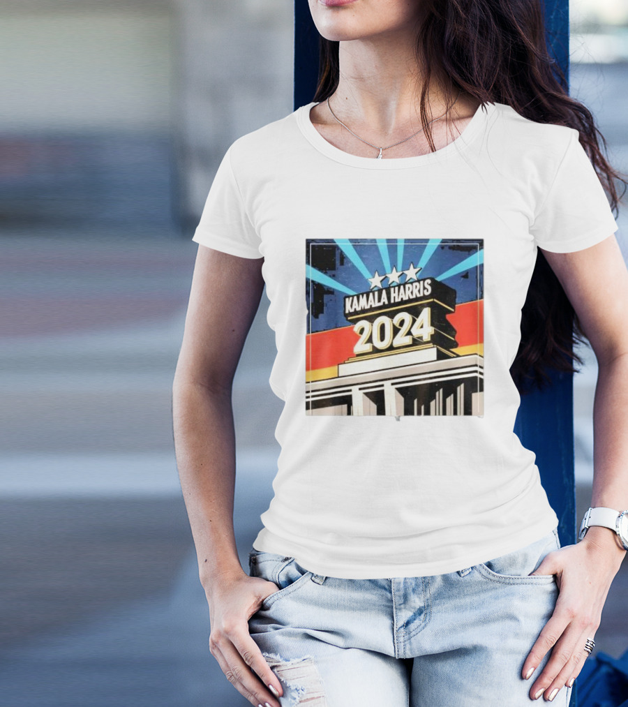 Kamala Harris 2024 Three Stars Retro Style Vote President Kamala Election T-Shirt