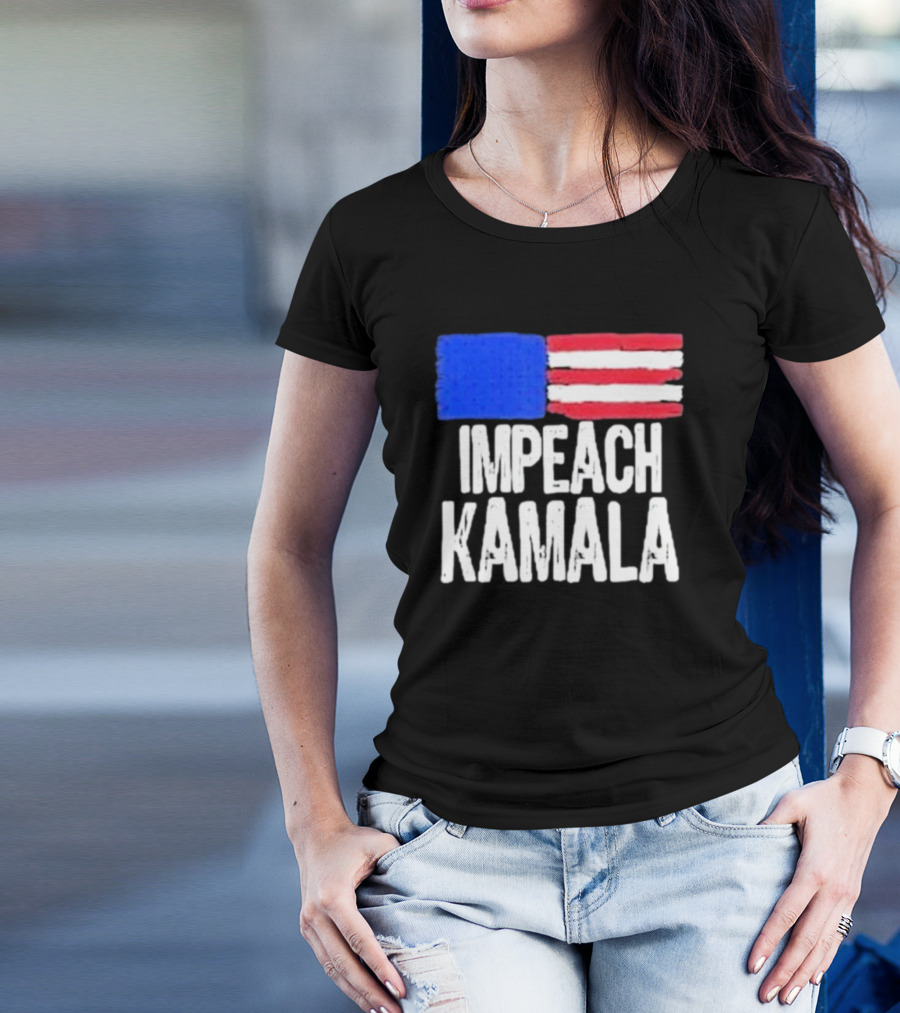 Impeach Kamala American Flag T-Shirt