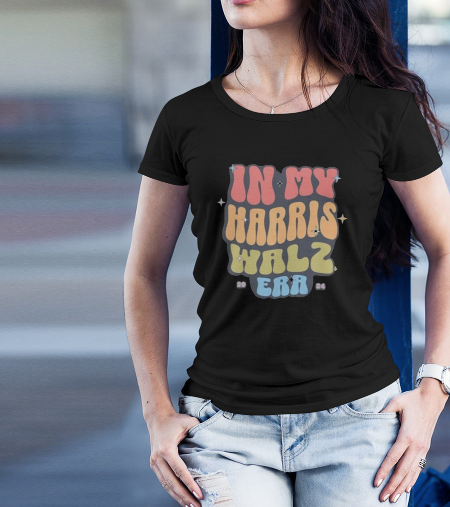 In My Harris Walz Era 2024 Groovy Text T-Shirt