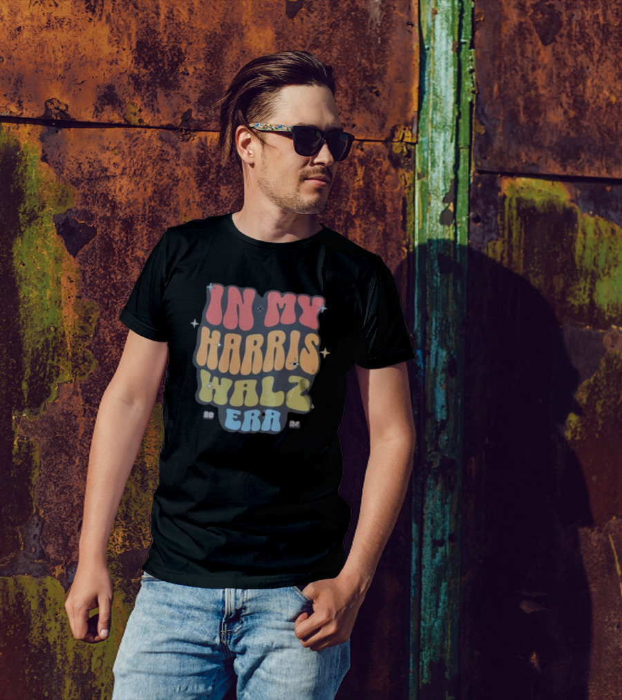 In My Harris Walz Era 2024 Groovy Text T-Shirt