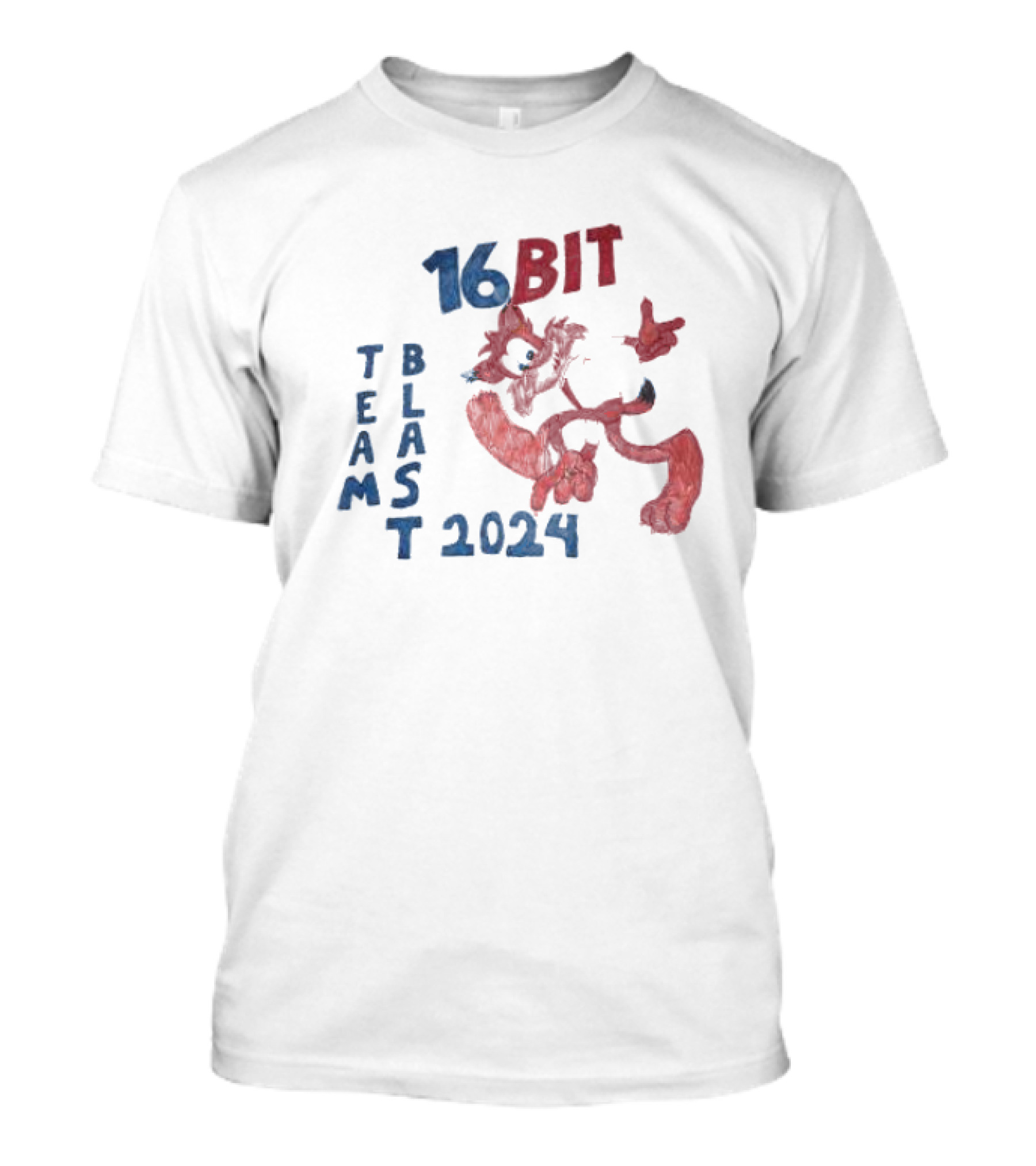 16bit Team Blast 2024 Retro Gaming Character T-Shirt