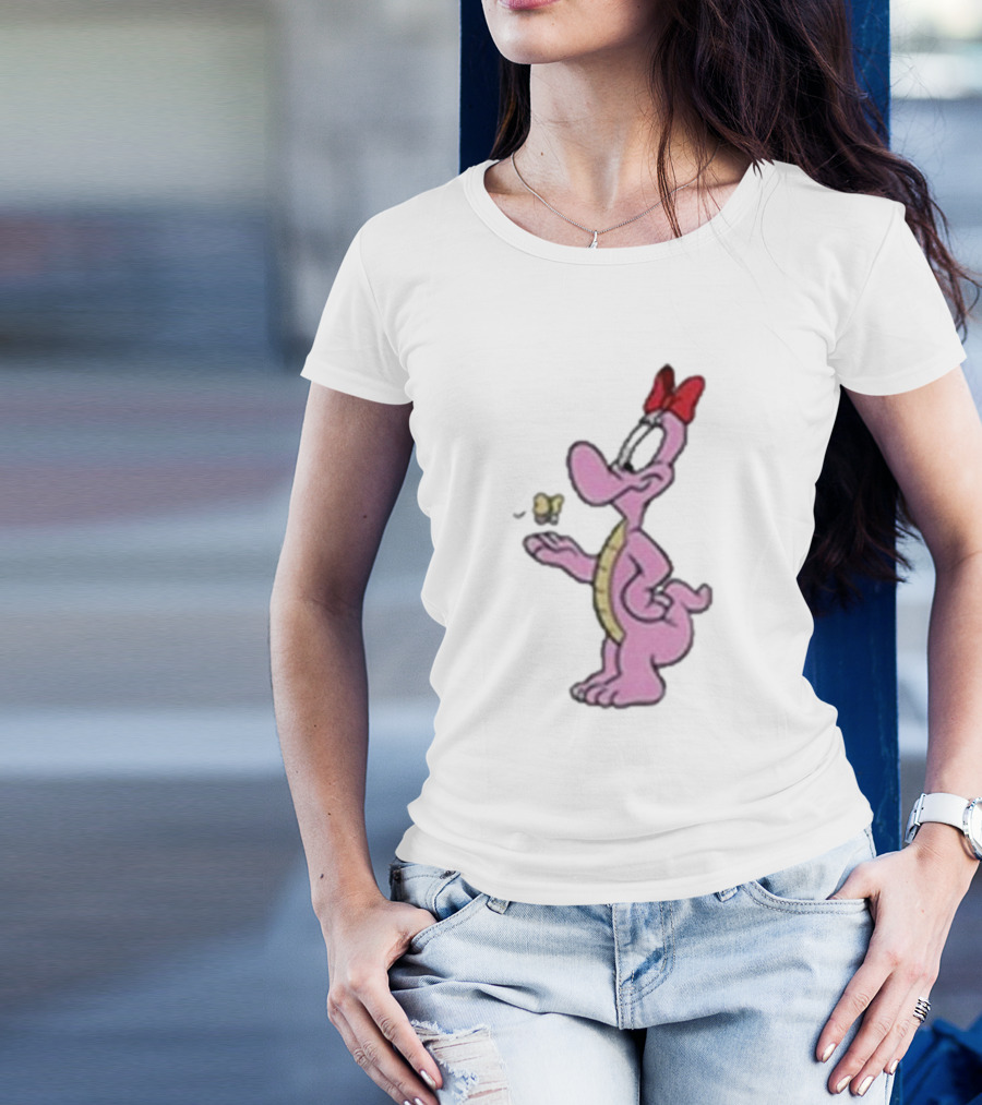 454 Life Baby Yoshi Bow Wearing Cartoon Character With Butterfly T-Shirt