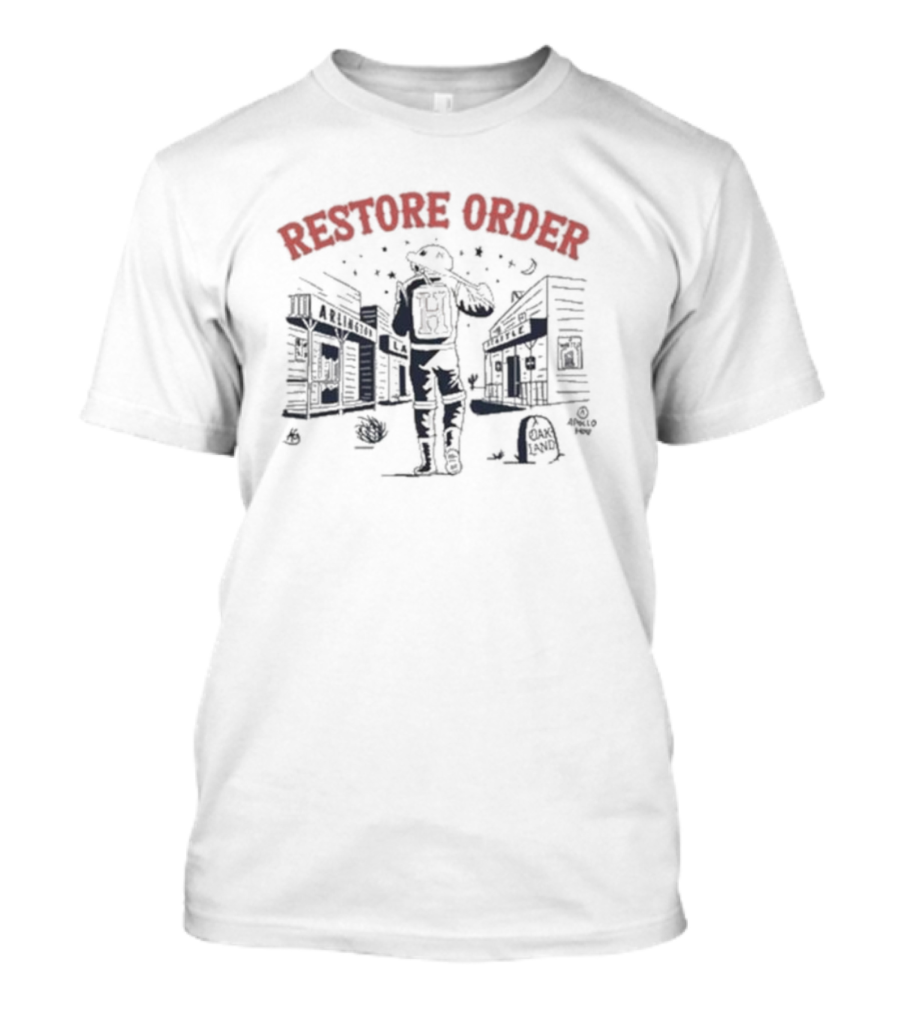 Restore Order Lunar Streetscape Astronaut T-Shirt