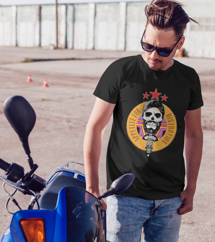 Appetite For Distortion Podcast Brando Skull And Microphone T-Shirt