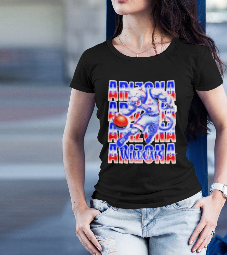 Arizona Wildcats Basketball With Bold Graphic Player T-Shirt