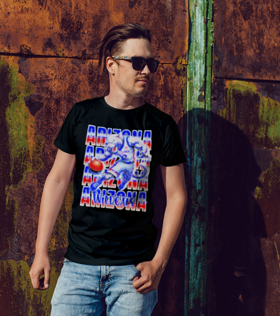 Arizona Wildcats Basketball With Bold Graphic Player T-Shirt