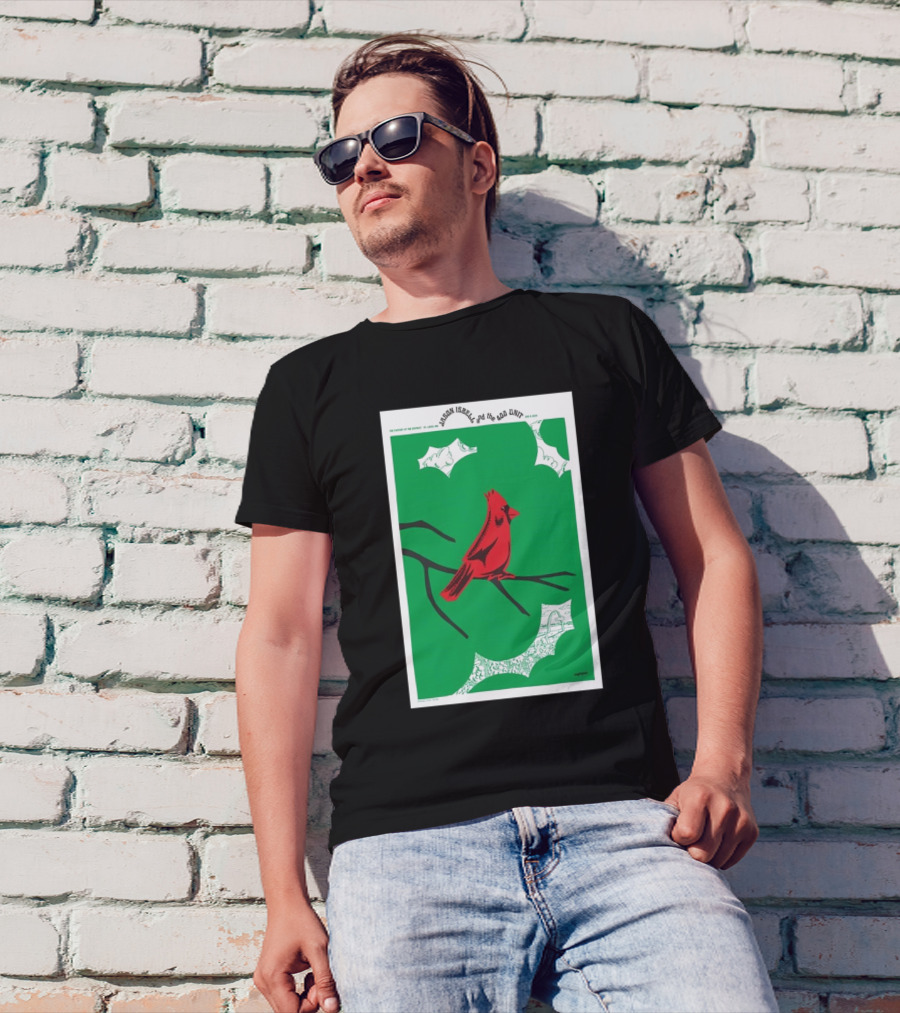 Jason Isbell And The 400 Unit August 8 2024 The Factory St. Louis MO Cardinal On Green Branches T-Shirt