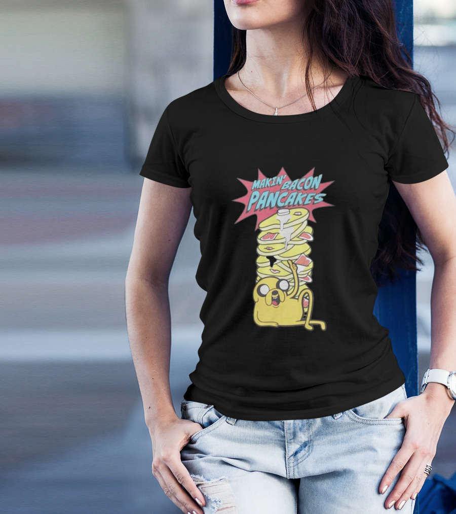 Makin’ Bacon Pancakes Adventure Character Stack T-Shirt