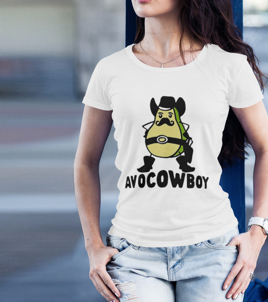 Got Funny Avocowboy Western Cartoon Avocado Character T-Shirt