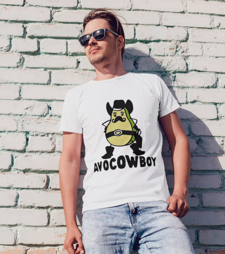 Got Funny Avocowboy Western Cartoon Avocado Character T-Shirt