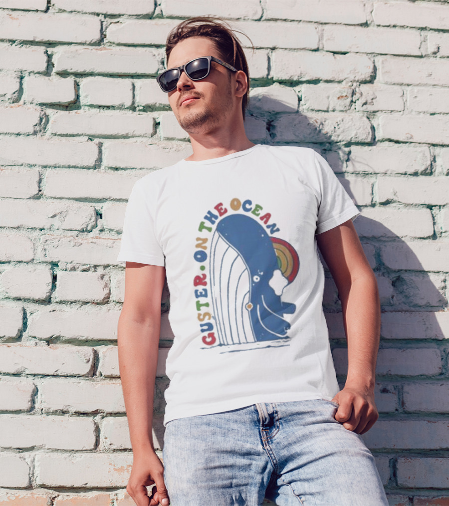 Guster On The Ocean Whale Rainbow T-Shirt
