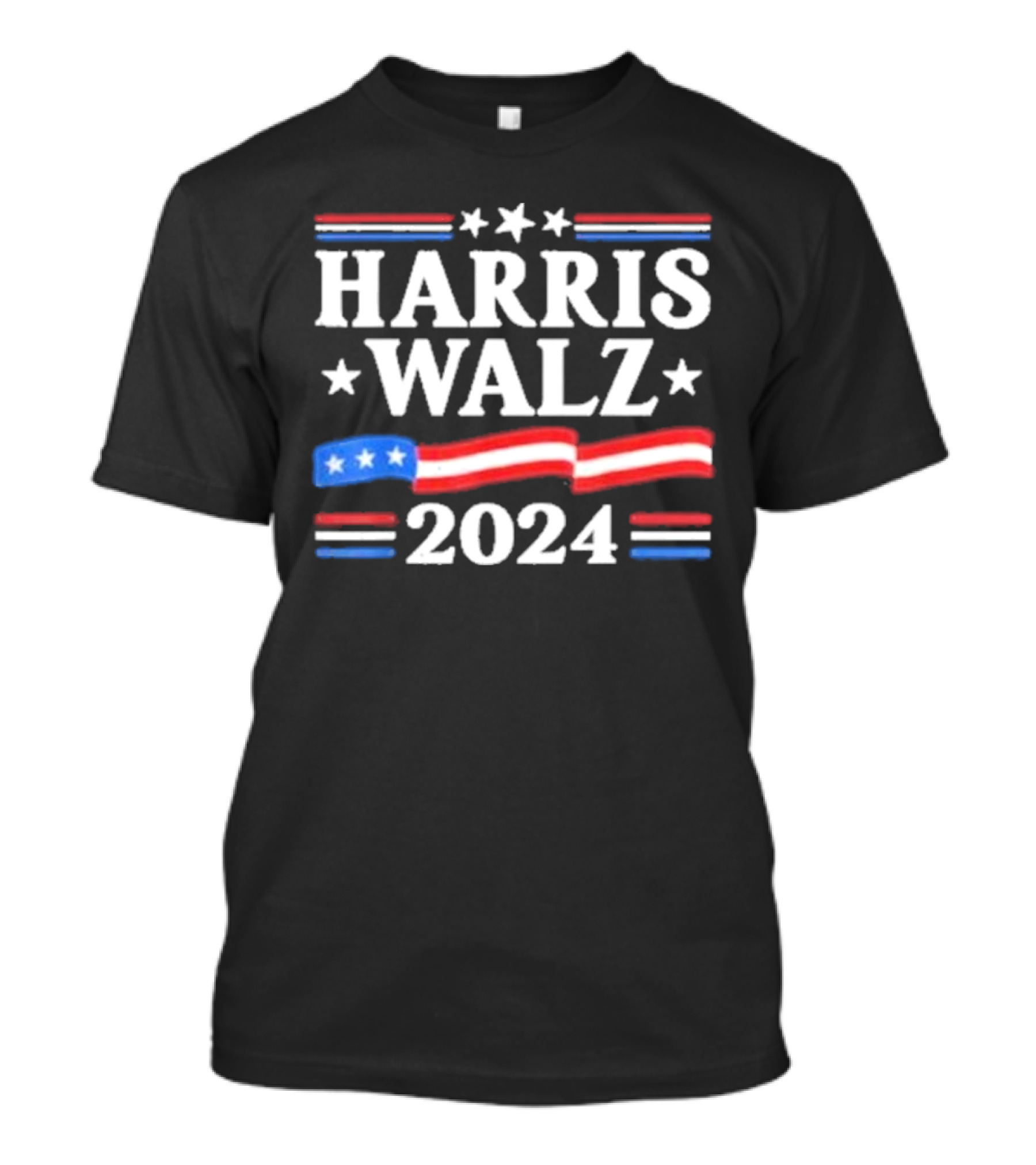 Harris Walz 2024 Kamala Harris Tim Walz 2024 Stars Stripes America Flag T-Shirt